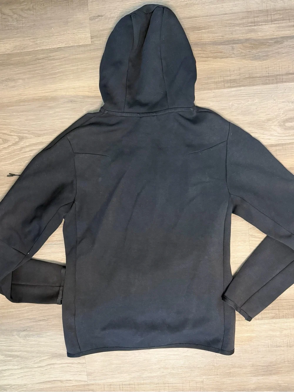 Nike Men's Black Pullover Hoodie with Large Swoosh Logo